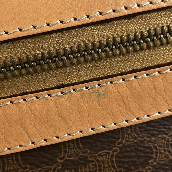 Celine Macadam Pattern Canvas Travel Handbag Brown - Picture 4 of 6